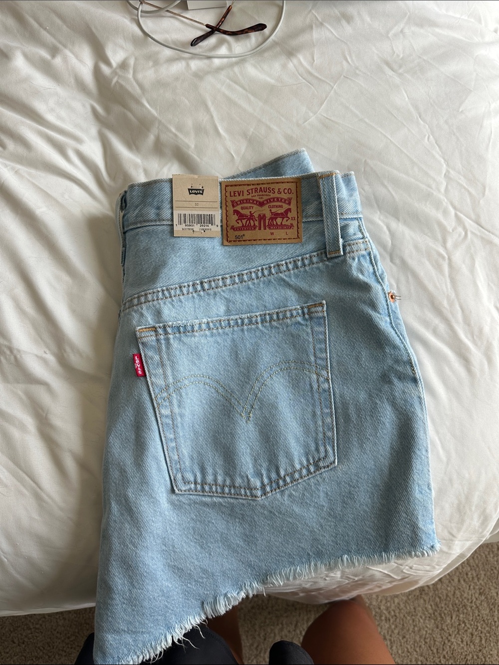 Levi's Light Blue Denim Asymmetrical Mini Skirt